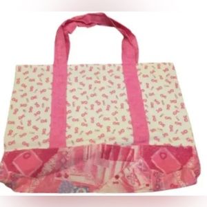Pink Ribbon Breast Cancer Awareness Canvas Tote